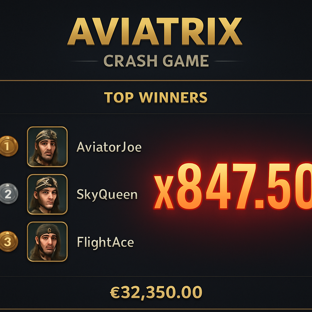 Авиатрикс — лидерборд крупных выигрышей x847.50